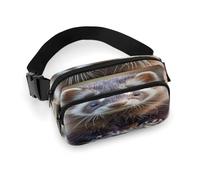 Hairy Ferret Fanny Pack Belt Bag with Adjustable Strap Fashion Waist Bag for Outdoor Sports Hiking, white, 20x13cm, Full Printed Waist Bag
