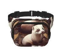Hairy Ferret Fanny Pack For Women Waterproof Adjustable Belt Bags Waist Pack Fashion Casual Crossbody Bags Bum Bag For Running Workout Hiking Traveling, Black, One Size