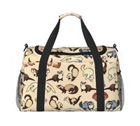 Hairy Ferret Handheld Crossbody Travel Bag Weekender Bag Carry Travel Bag Duffle Bag Gym Bag for Men Women