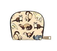 Hairy Ferret Leather Semi-Circular Card Bag, Compact and Convenient, Easy to Store