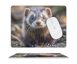 Hairy Ferret Mouse Pad Rectangle Premium-Textured Waterproof Leather Computer Mousepad, Stitched Edges Gaming Mouse Mat for Laptop, Home Office Decor Desk Accessories