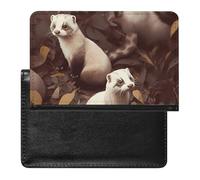 Hairy Ferret Passport Cover Family Printed Leather Passport Holder Minimalist Front Pocket Slim Travel Wallet Cover Case Lightweight Credit Card Holder for Women Men