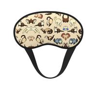 Hairy Ferret Print Blackout Sleep Mask - Side Sleeper Eye Cover, Soft Comfort, Perfect for Travel, Meditation
