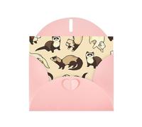 Hairy Ferret Print Blank Cards and Envelopes 5" x 6" for Wedding Birthday Invitations and All Occasions