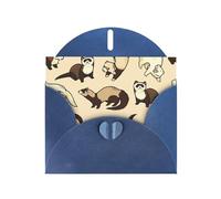 Hairy Ferret Print Blank Cards and Envelopes 5" x 6" for Wedding Birthday Invitations and All Occasions