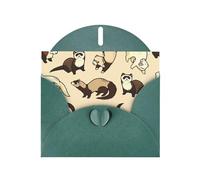 Hairy Ferret Print Blank Cards and Envelopes 5" x 6" for Wedding Birthday Invitations and All Occasions
