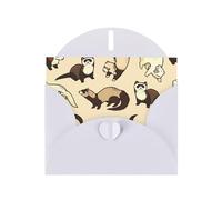 Hairy Ferret Print Blank Cards and Envelopes 5" x 6" for Wedding Birthday Invitations and All Occasions