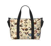 Hairy Ferret Print Carry On Overnight Bag,Travel Duffel Bag,Personal Item Bag,for Travel, Gym Sports Weekender