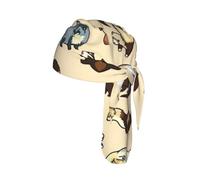 Hairy Ferret Print Cycling Headwrap Under Helmet Skull Cap Sweat Wicking Quick Dry for Patriotic Event Gift