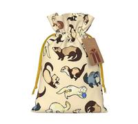 Hairy Ferret Print Drawstring linen gifts bag for Christmas Party,holiday packaging presents bags.