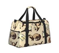 Hairy Ferret Print Functional Travel Tote Ample Space Travel Bag Foldable Carry On Tote for Weekender