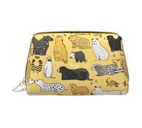 Hairy Ferret Print Makeup Bag Portable Leather Waterproof Cosmetic Bag Clutch Makeup Brush Bag (6.7x4.3in)