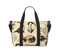 Hairy Ferret Print oblique across Hand Travel Bag Polyester Women Men Overnight Duffel Carry-on Tote Bag, Black, One Size, Black, One Size