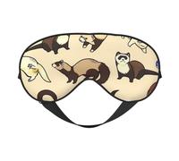 Hairy Ferret Print Outdoor Travel Stylish Eye Mask Adjustable Sleep Camping Meditation Relaxation