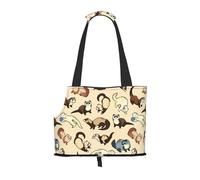 Hairy Ferret Print Pet Tote Bag, Foldable Portable Single Shoulder Pet Carrier For Small Dogs Cats