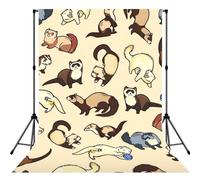 Hairy Ferret Print Photo Studio Background 5x7ft Soft Photo Backdrop Curtain For Studio Content Creator Equipment