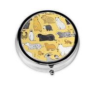 Hairy Ferret Print Pill Box for Pocket Round Pill Box 3 Compartment Decorative Portable Travel Pill Holder Tablet Vitamin Organizer Mini Pill Case(2pcs)