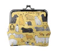 Hairy Ferret Print Print Coin Purse for Men Women Leather Kiss Lock Small Pouch Coin Wallet
