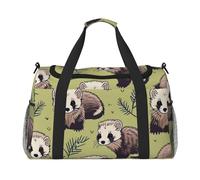 Hairy Ferret Print Travel Duffel Bag for Men & Women, Foldable Travel Bags and Spacious Weekender Tote Bag for Storage Toiletry Luggage Personal Item, Black, L