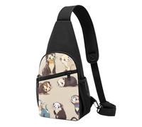 Hairy Ferret Printed Chest Bag Sling Bag for Men Women, Outdoor Crossbody Fanny Packs Hiking Chest Packs Sport Daypacks