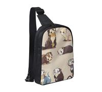 Hairy Ferret Printed Chest Bag Sling Bag for Men Women, Waterproof Crossbody Backpack Men Bag for Runner Workout Hiking Cycling Travel
