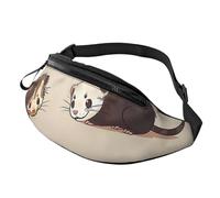 Hairy Ferret Printed Waist Bag with Headphone Jack, Personalized Bumbags Fanny Packs Unisex Running Hiking Crossbody Bags for Men Women