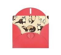 Hairy Ferret Printing Holiday Happy Birthday Cards Gift With Envelope And Note Tag For Women Men Wife Mom Husband