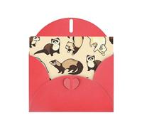 Hairy Ferret Printing Holiday Happy Birthday Cards Gift With Envelope And Note Tag For Women Men Wife Mom Husband