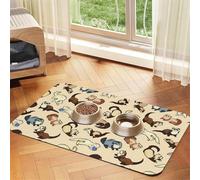 Hairy Ferret Printing Pet Absorbent Leather Tablecloth For Dogs Cats Food Mat 23.62in*15.75in 4mm Thick