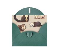 Hairy Ferret Prints Pearl Paper Horizontal Festival Greeting Card for Birthday Cards and All Occasions, Dark Green
