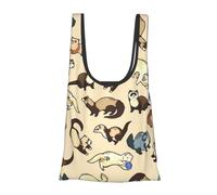 Hairy Ferret Reusable Grocery Shopping Bag Utility Tote Cart Organizer Multi-Purpose Storage Pouch