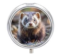 Hairy Ferret Small Pill Box 3 Grids Travel Pill Case Portable Daily Pill Organizer with Anti-Mixing Design Easy to Retrieve Meds for Medication, Vitamin, Supplements