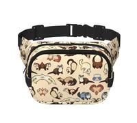 Hairy Ferret Square Double Layer Waist Bag Belt Fanny Pack Purse with Adjustable Strap, Running, Travel, Hiking