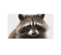 Hairy Raccoon Desk Mat with Stitched Edges, Rubber Mouse Mat for Keyboard Mats Non-Slip Waterproof Desk Pad Office Supplies Large Gaming Mouse Pad for Home Work