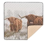 Hairy Scottish Natural Winter Western Animal Large Stylish Baby Gym & Activity Mat for Floor 1-Piecing Playroom Activity Mat for Babies Infants Toddlers, 50'' x 50''