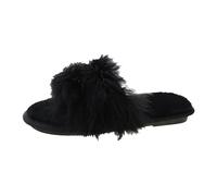Hairy Slippers Female Outside Wear Fashion 2024 New Shoes Flat Bottom Korean Version of The Toe A Word Slippers Trendy Slides for Women 2017 (Black, 5.5)
