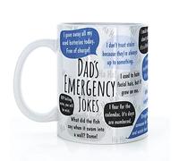 Hairyworm Funny Dad Mug, Emergency Dad Jokes Mug, (11oz) White, Yellow, Blue, Black, Pink Cup Dad Mug, Father's Day Mug