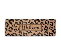 Hairyworm Leopard Print Doormat (60cm x 180cm) Medium, Welcome Front Door Mat, Coconut Core Fibre Heavy Duty Mat, Rug, Indoor Natural Coir Mat Ultra Wide