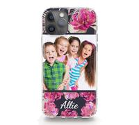 Hairyworm Personalised Phone Case For Samsung Galaxy A Phones, A05s A15, A16, A26 A34, A36, A25, A51, A52, A52S, A53, A54, A55, A56 Custom Pink Flower Purple Leaf Cover with One Image and Text