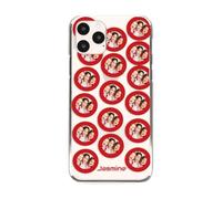 Hairyworm Personalised Phone Case For Samsung Galaxy A Phones, A05s A15, A16, A26 A34, A36, A25, A51, A52, A52S, A53, A54, A55, A56 Custom Red Circle Photo Stickerbomb on Clear Cover ith Name