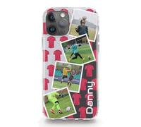 Hairyworm Personalised Phone Case For Samsung Galaxy A Phones, A05s A15, A16, A26 A34, A36, A25, A51, A52, A52S, A53, A54, A55, A56 Custom Red Football Cover with Four Photo Collage