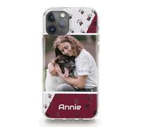 Hairyworm Personalised Phone Case For Samsung Galaxy A Phones, A05s A15, A16, A26 A34, A36, A25, A51, A52, A52S, A53, A54, A55, A56 Custom Red Muddy Paws Pet Cat Dog Cover with One Image and Text