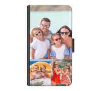 Hairyworm Personalised Phone Case For Sony Xperia Models, 1 IV, 5 IV,10 IV, L1, L2, L3, L4 Custom Photo Collage, Image on Leather Side Flip Wallet Phone Case, Phone Cover - Three Images