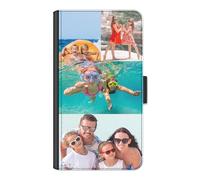 Hairyworm Personalised Phone Case For Sony Xperia Models, 1 IV, 5 IV,10 IV, L1, L2, L3, L4 Custom Photo Collage, Image on Leather Side Flip Wallet Phone Case, Phone Cover - Four Images