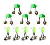 HAISENG 10Pcs Double Alarm Bells Twin Rings Bites Lures Rod Indicators Fishing Rings Fishing
