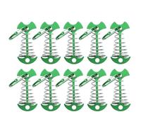 HAISENG 10Pcs Windproof Fishbone Deck Anchors Peg Spring Guyline Tensioner Cord Adjuster Deck Planks Board Tent Stake Enduring Planks Board Tent Stakes With Spring Buckles Camping Accessories