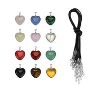 HAISENG 12pcs Natural Stone Pendant Necklace Exquisite Crystal Agates Amethyst Charm With Wax Rope For Women Jewelry Party Gift Crystal Men Natural Stone Men Wax Rope