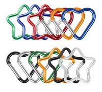 HAISENG 12pcs Spring Loaded Gate Heart Shape Carabiner Security Locking Carabiner For Travel And Fishing Travel