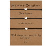 HAISENG 2/3 Pcs Promise Heart Charm Pendant Rope Chain Distance Braided Bracelets for Couples Sisters Best Friend Adjustable Braided Bracelets for Men Women Teen Girls