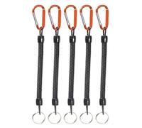 HAISENG 5Pcs Coiled Fishing Lanyards With Carabiner Retractables Lanyards Coiled Tethers Secure Tackle Tool Easily Use Rope